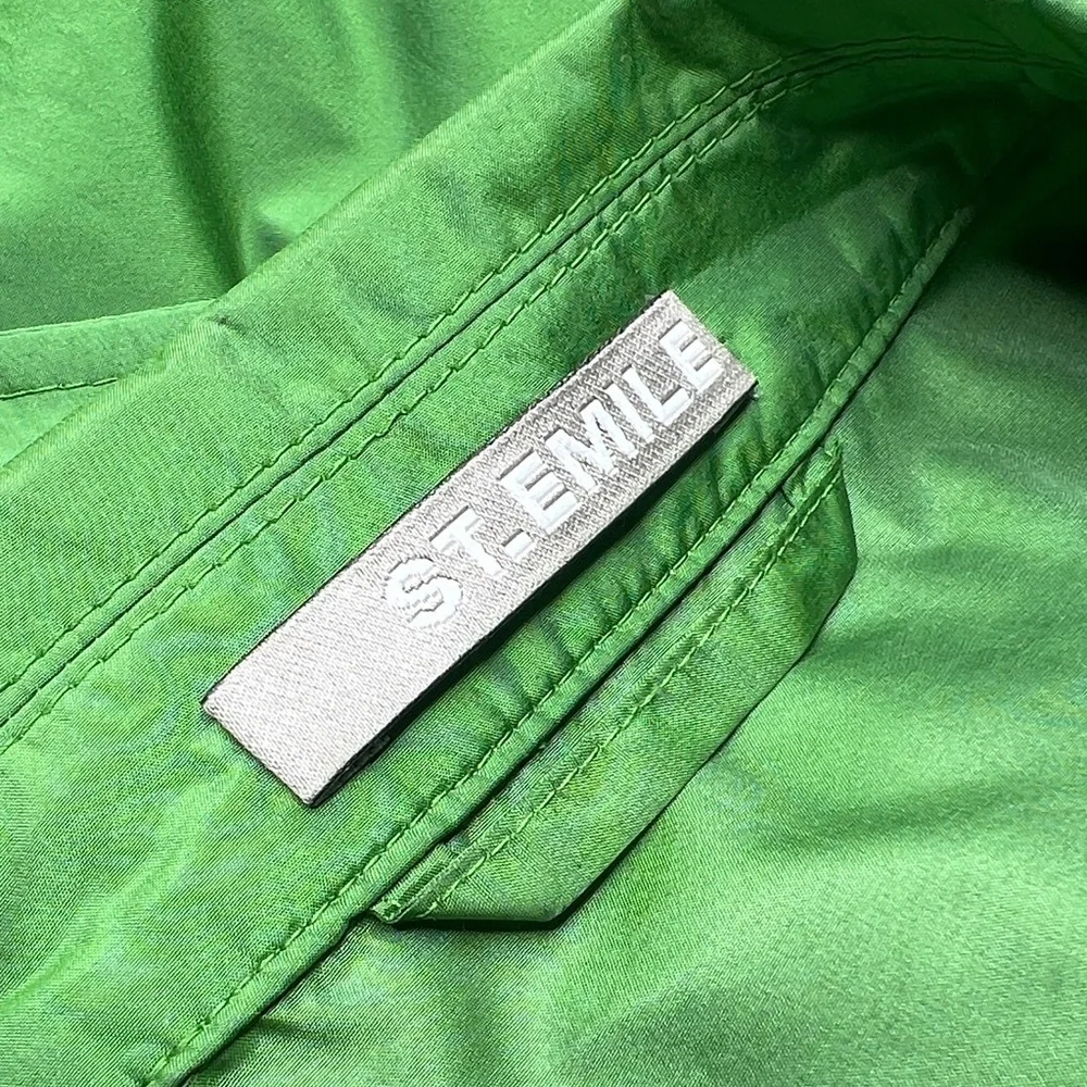 St Emile Sz 10 Green Nylon Lightweight Front Button Jacket Blazer